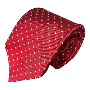 Brooks Brothers "346" Neck‎ Tie Pure Silk Red White Dots